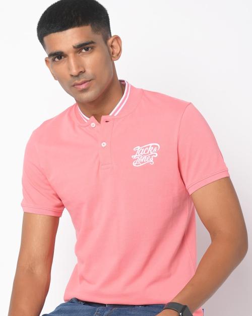Regular Fit Varsity-Collar Polo T-Shirt