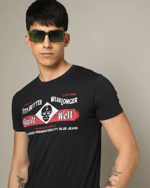 Typographic Print Crew-Neck T-shirt