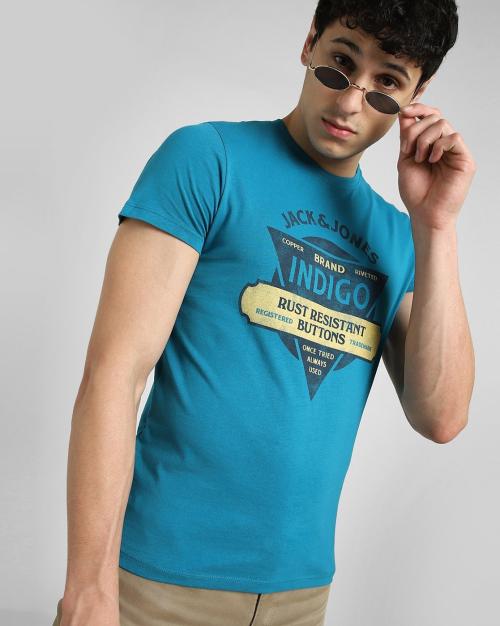 Typographic Print Crew-Neck T-shirt