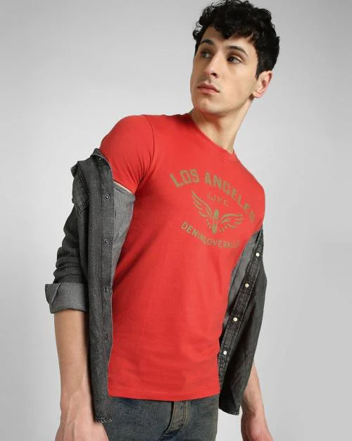 Typographic Print Crew-Neck T-shirt