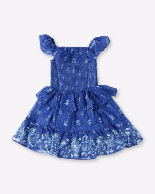 Smocked Fit & Flare Dress