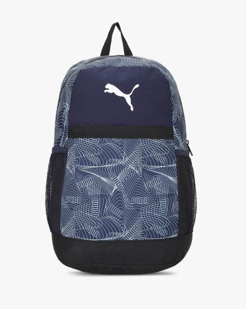 Logo Print Backpack with Adjustable Straps
