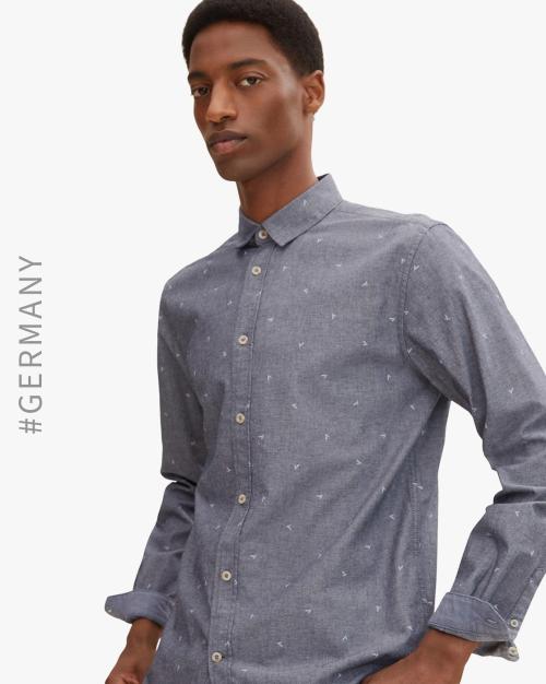 Micro Print Cotton Shirt