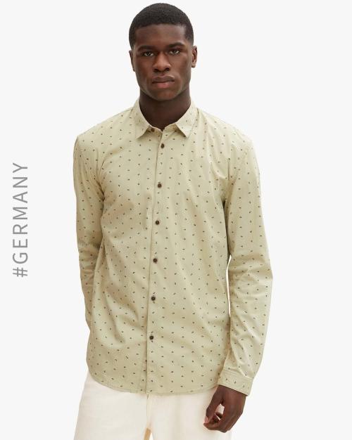 Micro Print Cotton Shirt