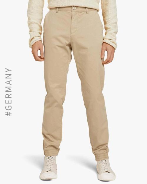 Flat-front Trousers with Cuffed hems