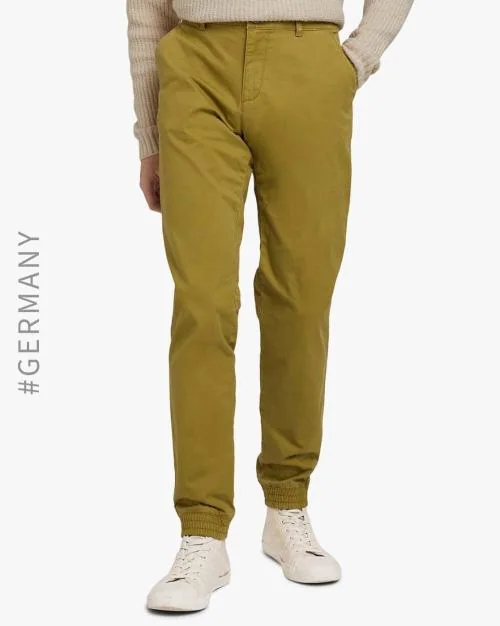 Flat-front Trousers with Cuffed hems