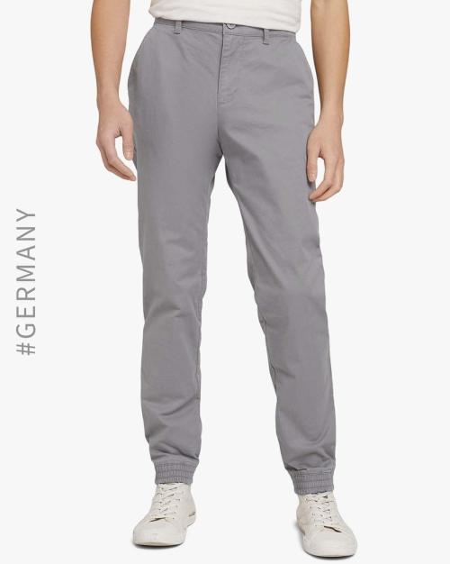 Flat-front Trousers with Cuffed hems