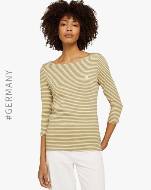 Striped Boat-Neck T-shirt