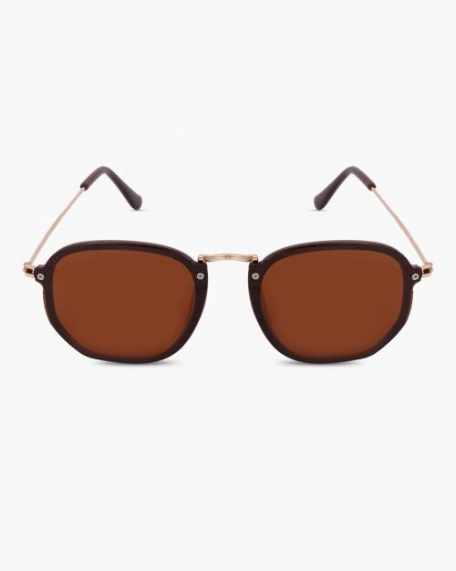 070-1860 UV-Protected Full-Rim Polygon Sunglasses