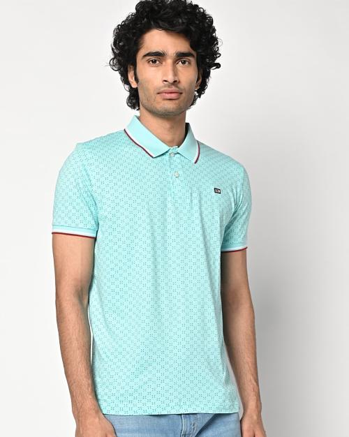 Micro Print Polo T-shirt