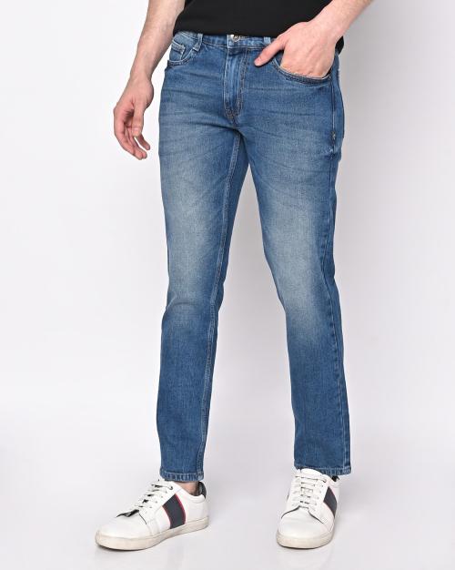 Men Mid-Wash Slim Fit Jeans