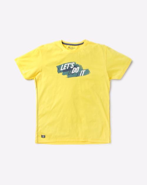 Benzer Typographic Print Crew-Neck T-shirt