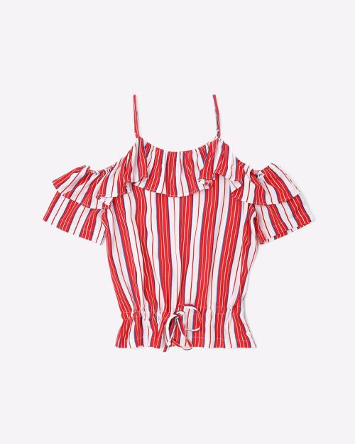 Striped Cold-Shoulder Top