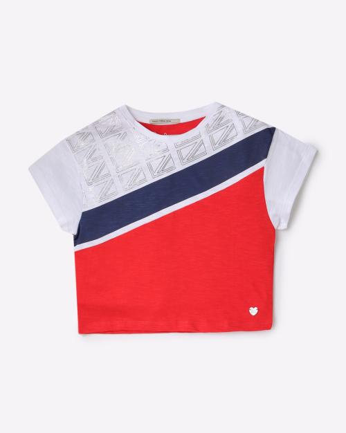 Colourblock Round-Neck T-shirt