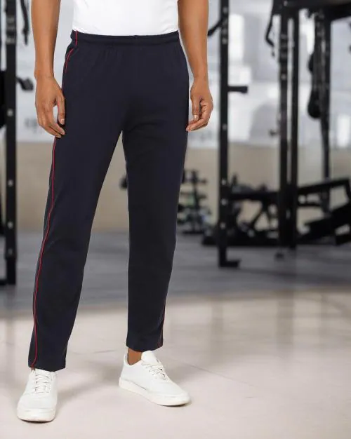 Men Track Pants with Contrast Piping
