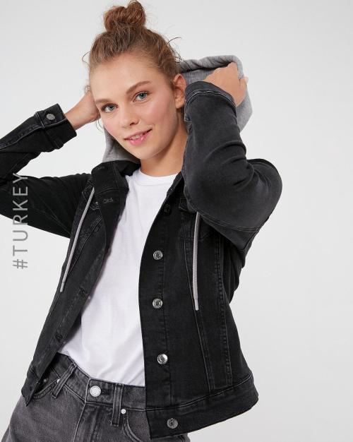 Buy Hooded Trucker Jacket with Flap Pockets Online at Best Prices in