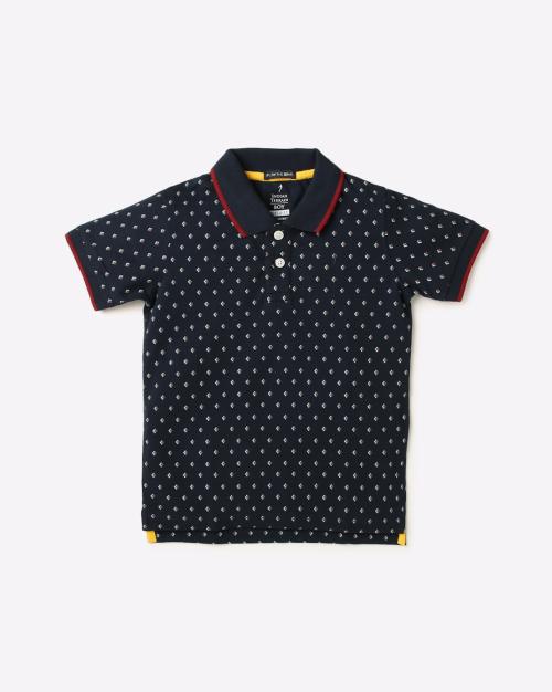 Micro Print Polo T-shirt