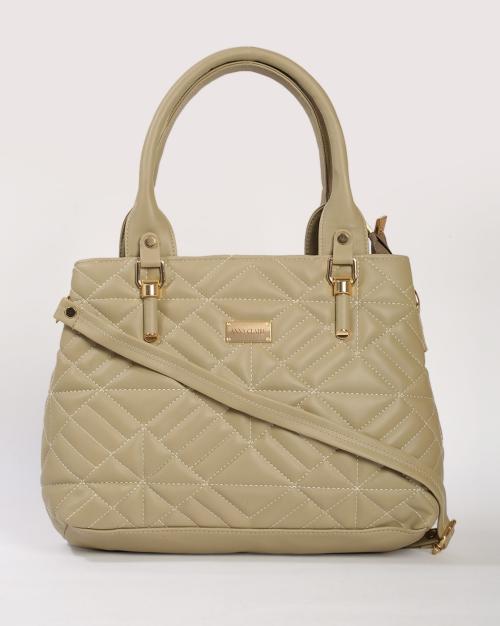 Quilted Satchel Bag with Detachable Strap
