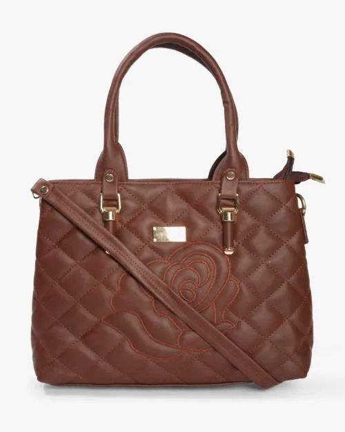 Quilted Tote Bag with Detachable Strap
