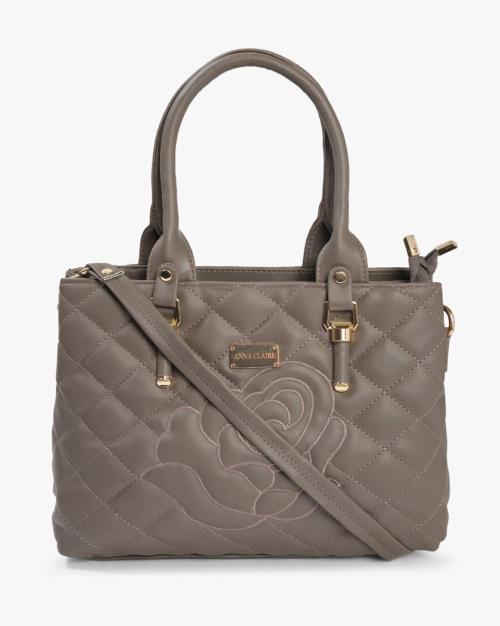 Quilted Tote Bag with Detachable Strap