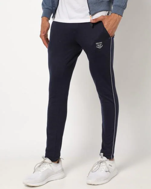 Fitted Track Pants with Placement Logo