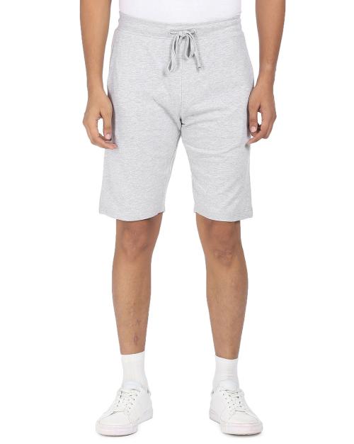 Men Heathered Regular Fit Knit Shorts