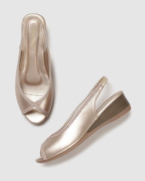 Peep-Toe Slingback Wedges