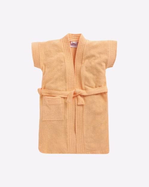 Front-Open Bathrobe with Patch Pocket