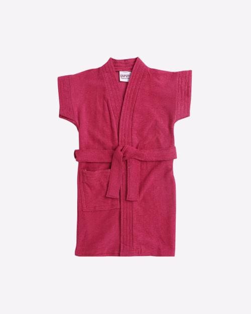 Front-Open Bathrobe with Patch Pocket