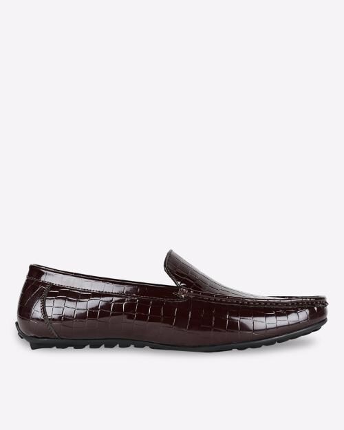 Croc-Embossed Loafers