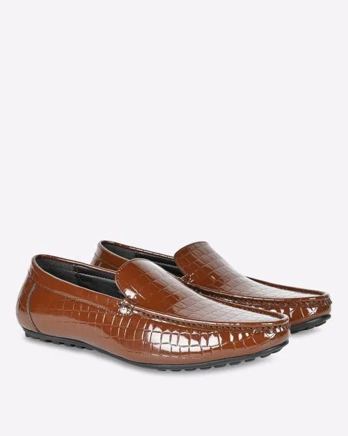 Croc-Embossed Loafers