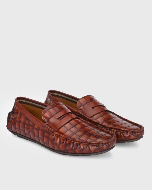 Croc Embossed Loafers