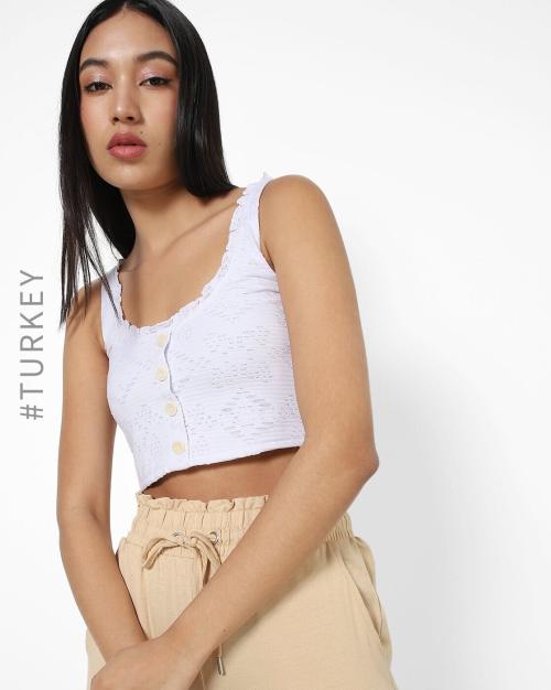 Lace Slim-Fit Crop Top