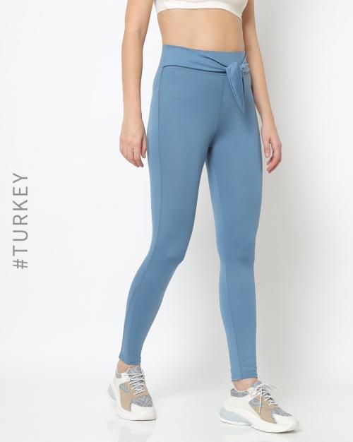Ankle-Length Leggings with Waist Tie-Up