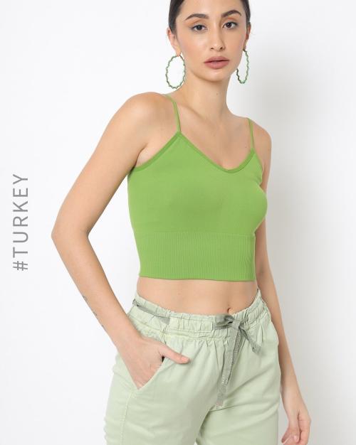 Ribbed Slim Fit V-neck Cami Top