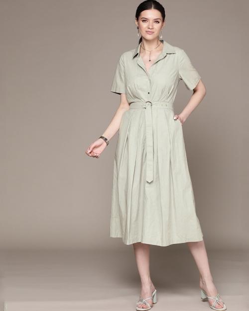 One-Shoulder Fit & Flare Dress with Ruffles