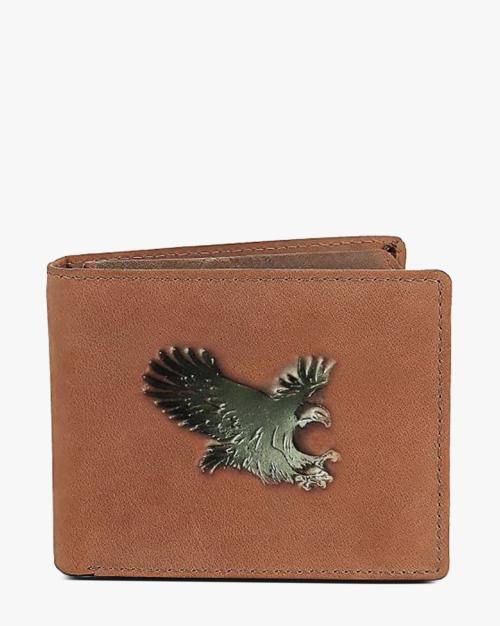 Eagle Embossed Leather Bi-Fold Wallet