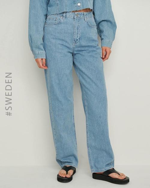 Striped Straight Fit Jeans