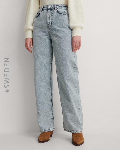 Acid Wash Wide Jeans