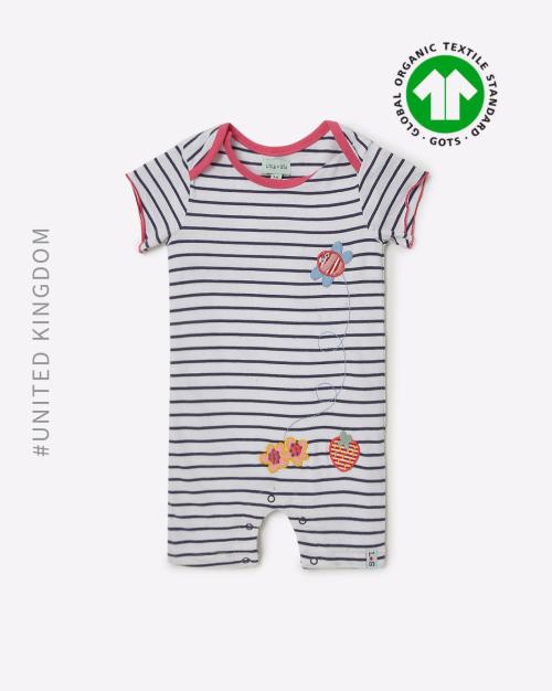 Striped Organic Cotton Rompers