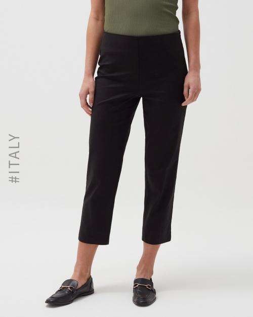 Cropped Trousers with Elasticated Waist