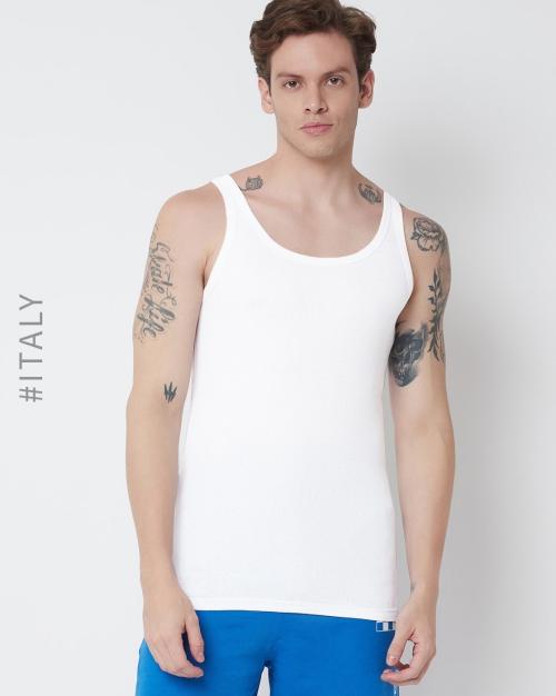 Cotton Scoop-Neck Vest