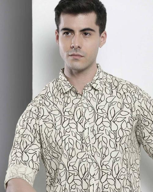 buy-leaf-print-shirt-with-spread-collar-online-at-best-prices-in-india