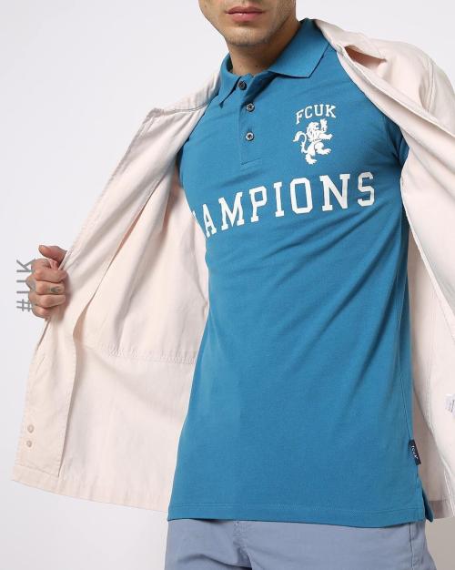 Brand Print 1972 Slim Fit Polo T-shirt