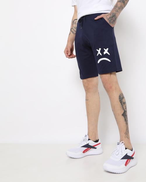 Graphic Print High-Rise Flat-Front City Shorts