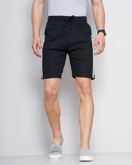 High-Rise Shorts with Contrast Taping