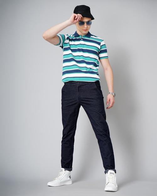 Pique Striped Polo T-shirt