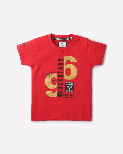 Numeric Print Round-Neck T-shirt