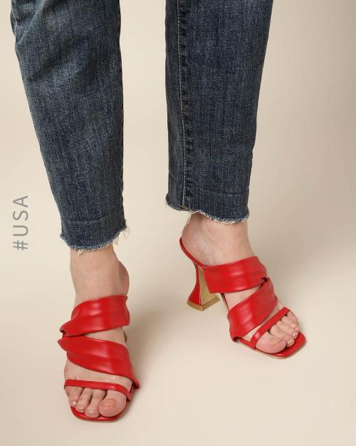 Open-Toe Strappy Kitten Heels