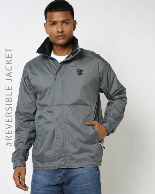 Zip-Front Reversible Hooded Rain Coat & Windcheater